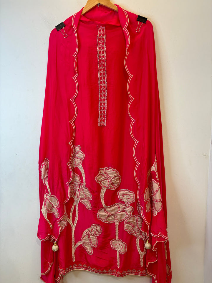 Nyra – Applique Organza Crepe Suit