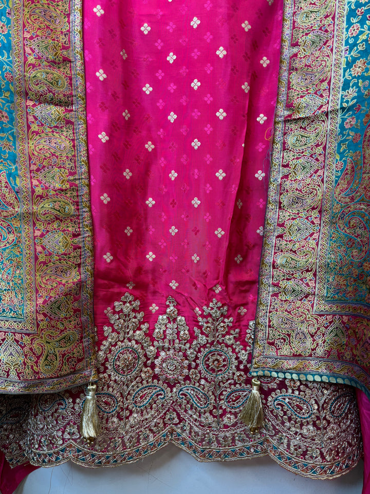 Zarisha – Pink Banarasi Woven Silk Embellished Ensemble