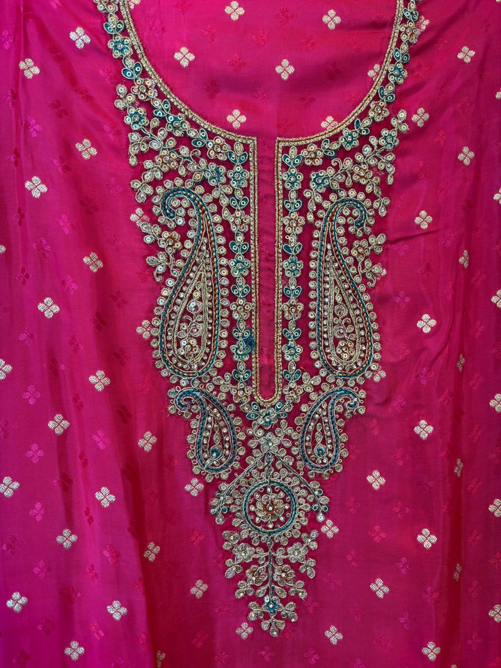 Zarisha – Pink Banarasi Woven Silk Embellished Ensemble
