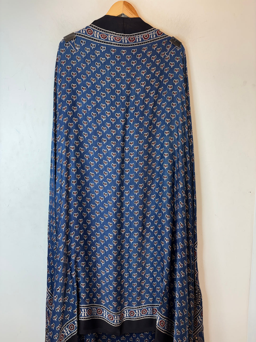 Aarohi – Blue Ajrakh Lotus Print Cutdana Ensemble