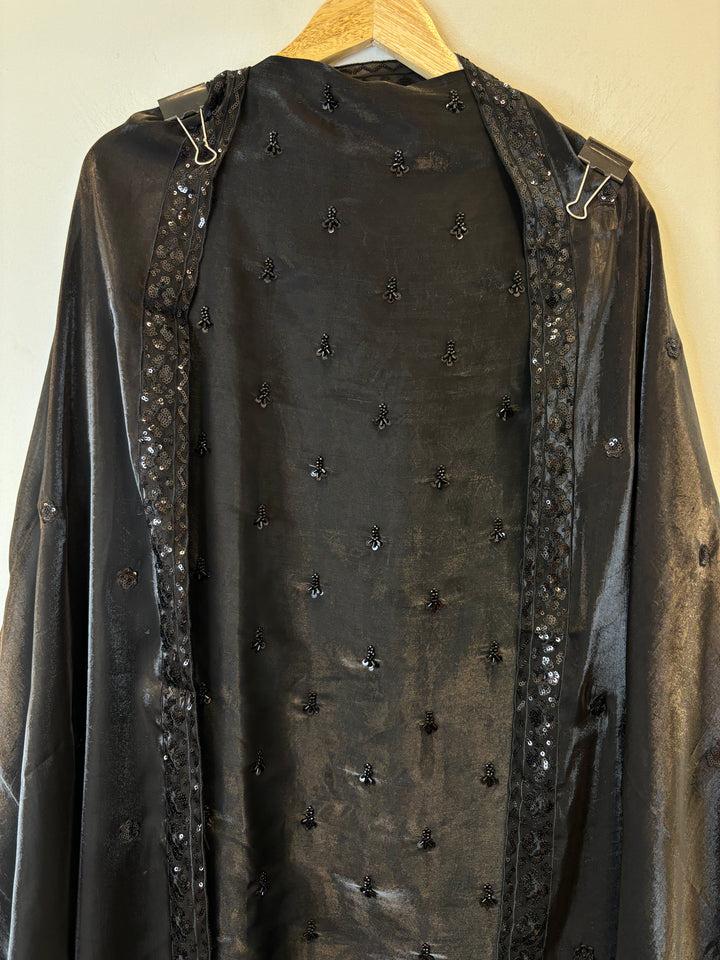 Zaafira – Black on Black Glass Organza Suit