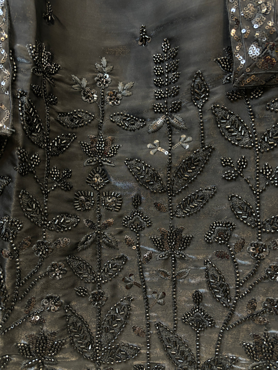 Zaafira – Black on Black Glass Organza Suit