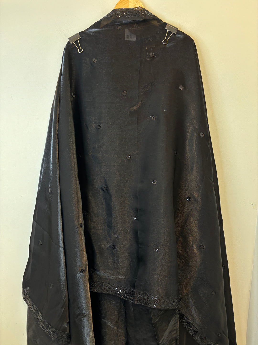 Zaafira – Black on Black Glass Organza Suit