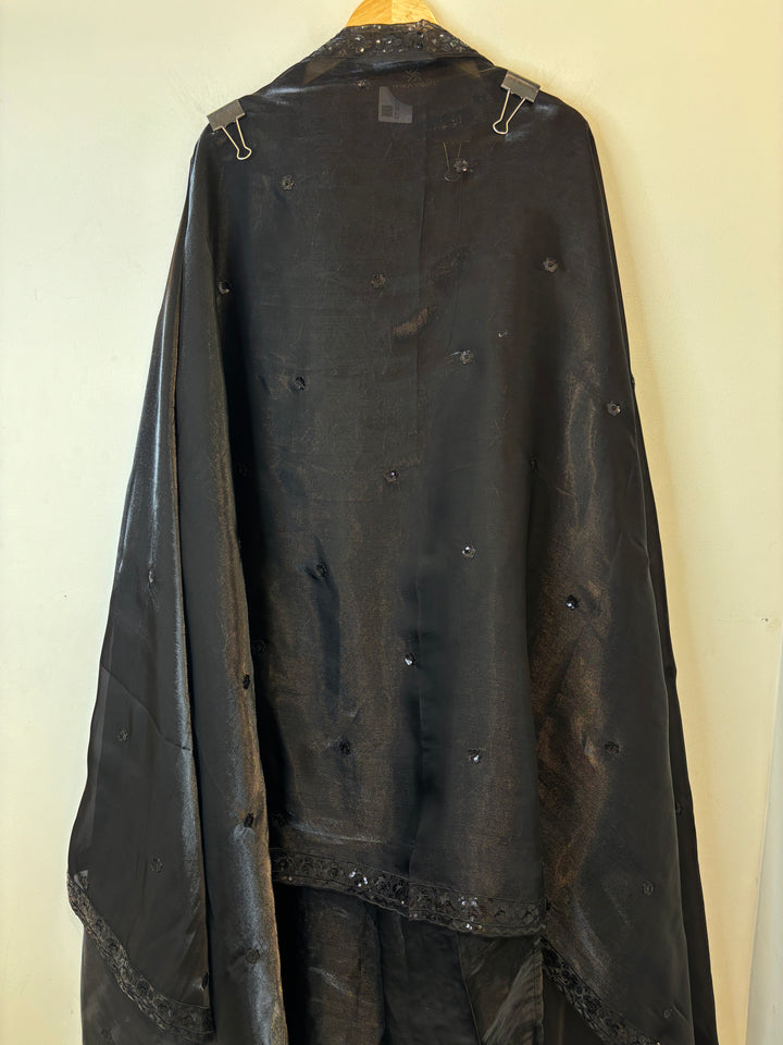Zaafira – Black on Black Glass Organza Suit