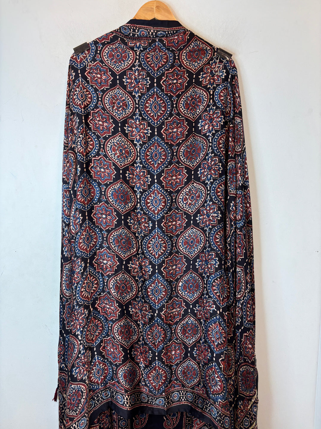 Saira – Black Ajrakh Hand Block Print Zardozi Ensemble DBPOP01