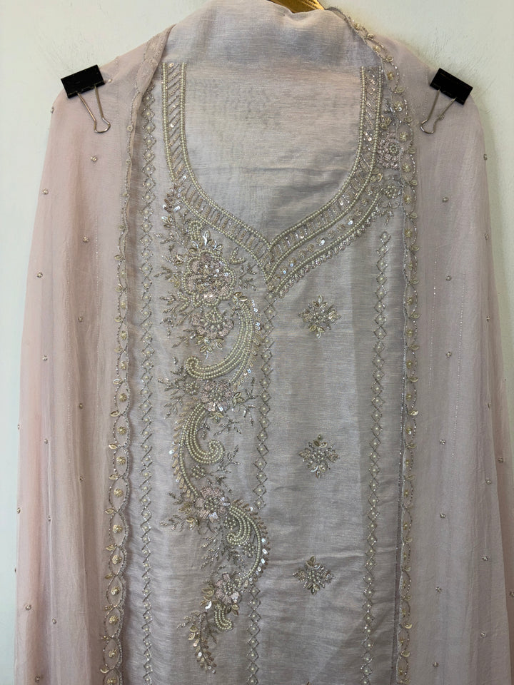 Reha – Pearl Handworked Tissue Linen Suit