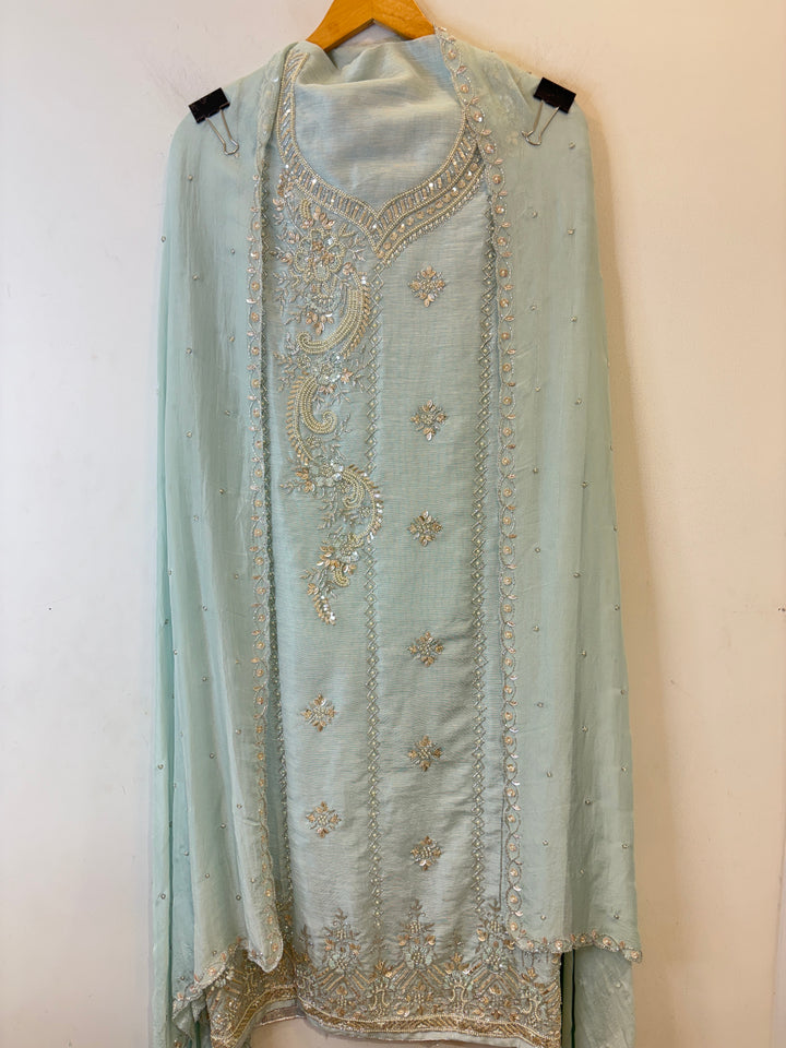 Reha – Pearl Handworked Tissue Linen Suit