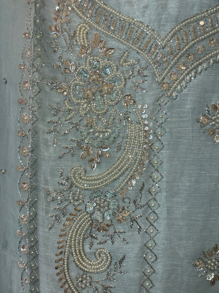Reha – Pearl Handworked Tissue Linen Suit