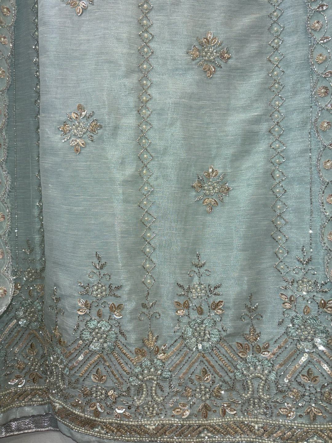Reha – Pearl Handworked Tissue Linen Suit