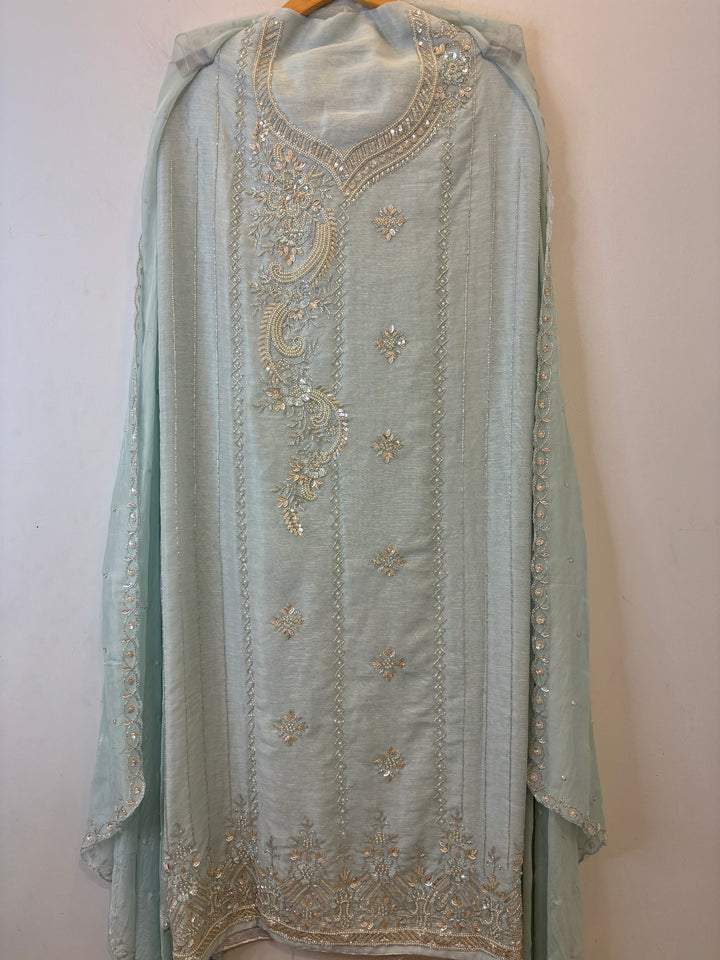 Reha – Pearl Handworked Tissue Linen Suit