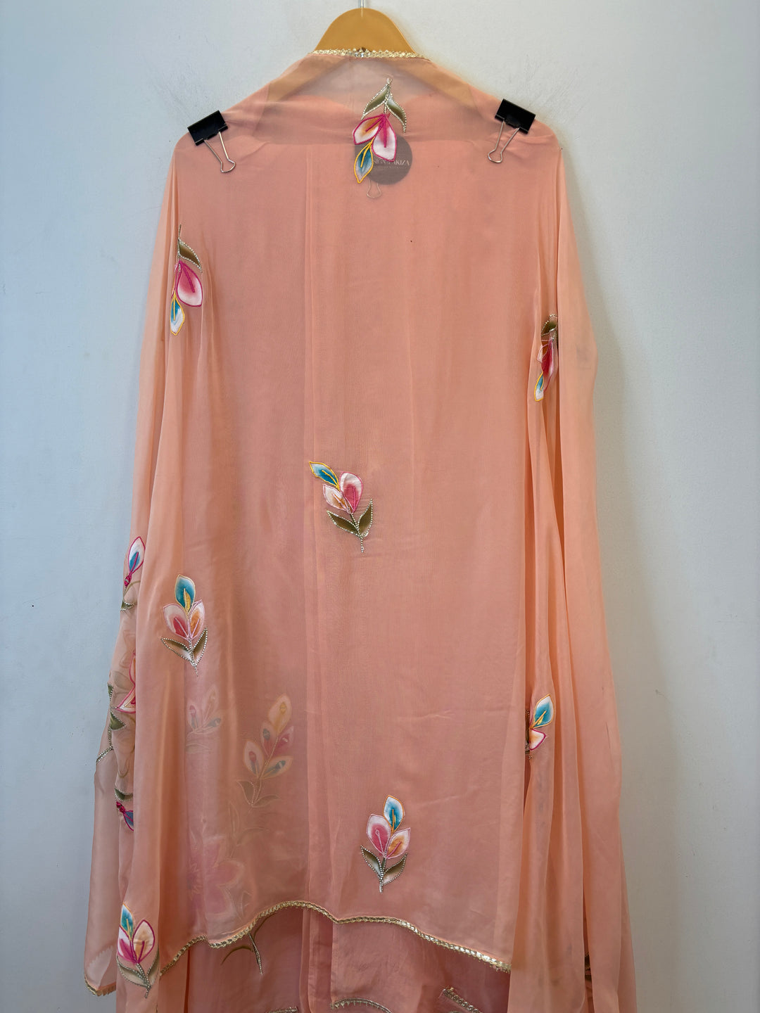 Ishya – Handpainted Organza Suit with Mirror Work