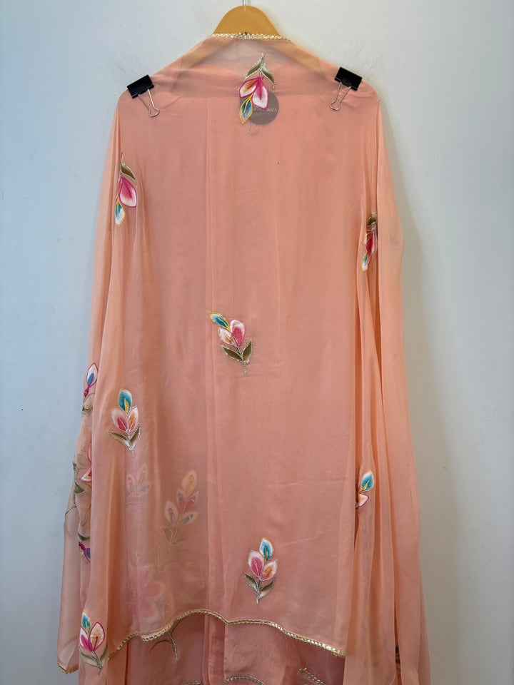 Ishya – Handpainted Organza Suit with Mirror Work