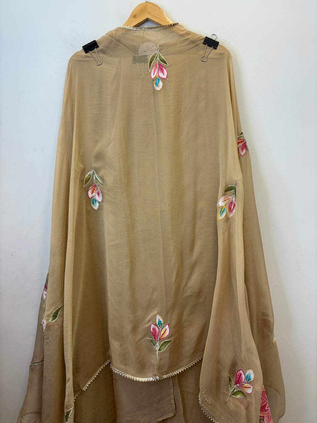Ishya – Handpainted Organza Suit with Mirror Work