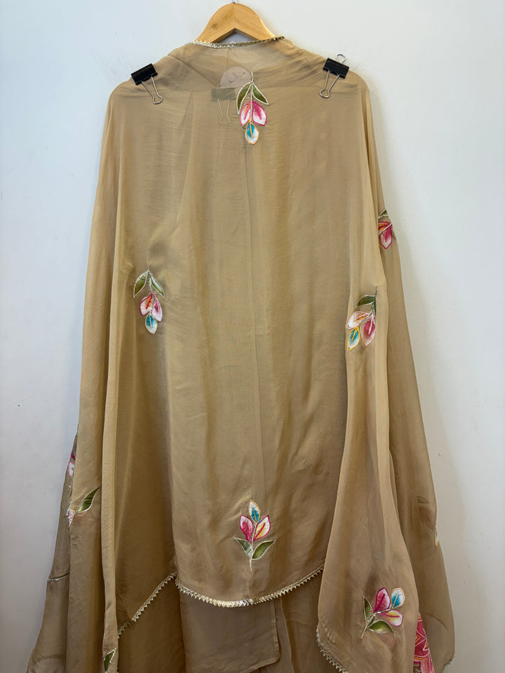 Ishya – Handpainted Organza Suit with Mirror Work
