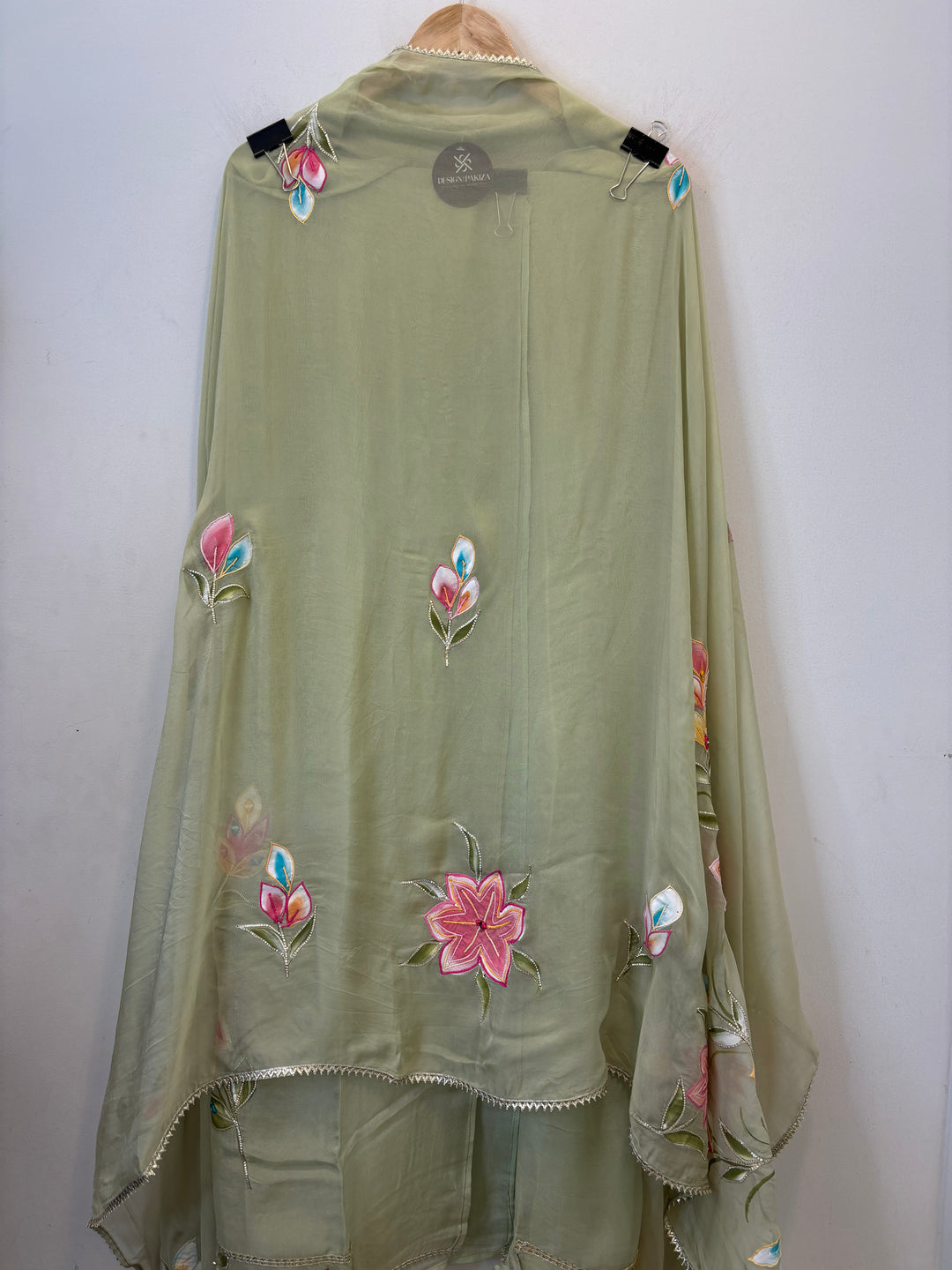 Ishya – Handpainted Organza Suit with Mirror Work
