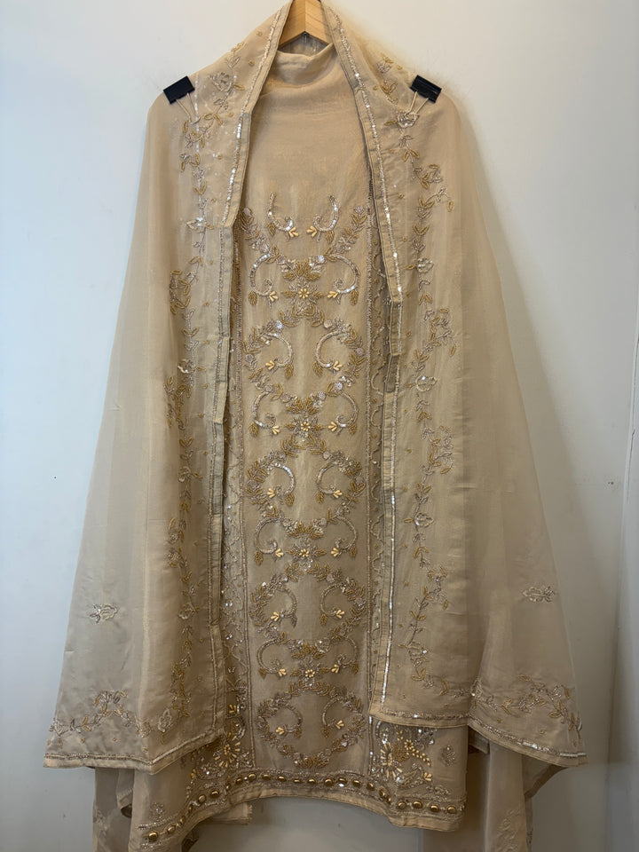 Zarin – Ivory Gold Tissue Suit