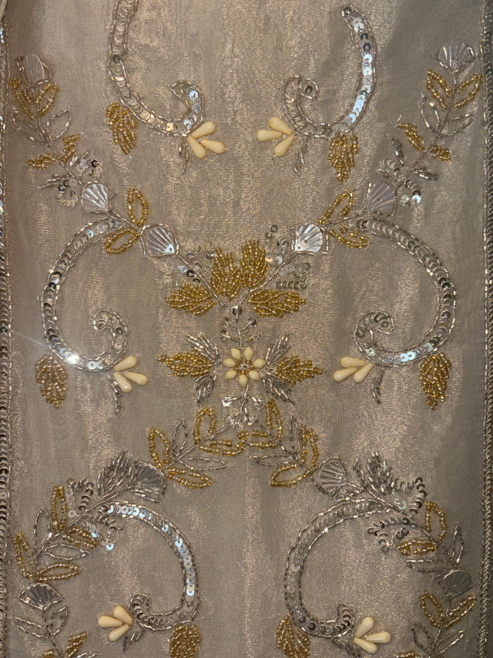 Zarin – Ivory Gold Tissue Suit