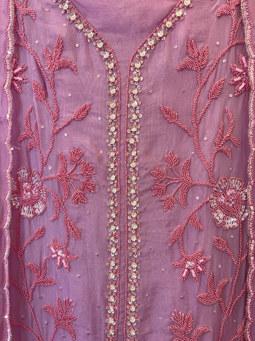 Nureh – Beaded Tissue Suit with Sequin Scalping
