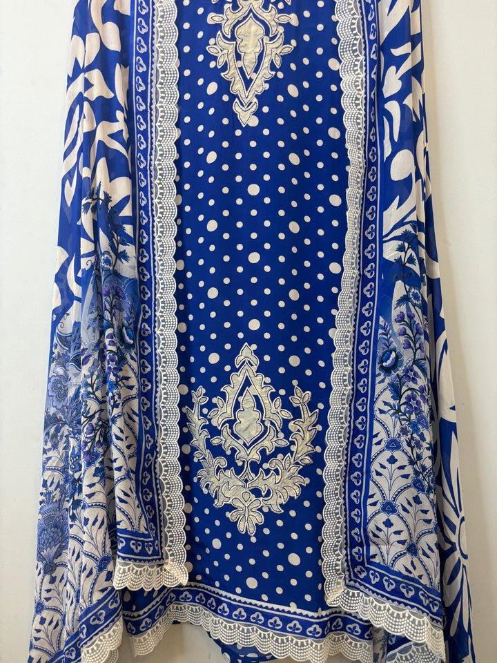 Maiza – Polka Dot Crepe Suit with Printed Dupatta