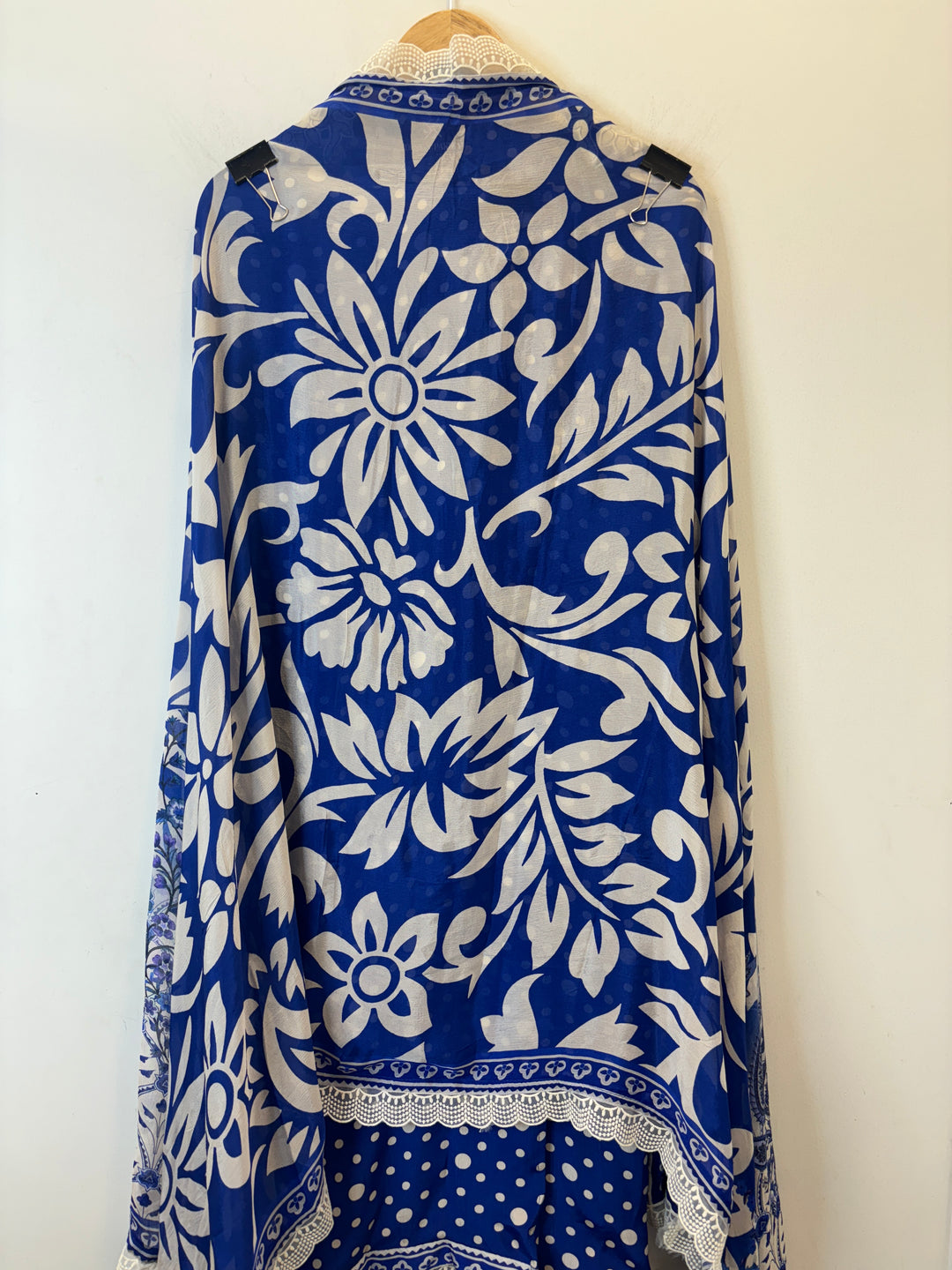 Maiza – Polka Dot Crepe Suit with Printed Dupatta