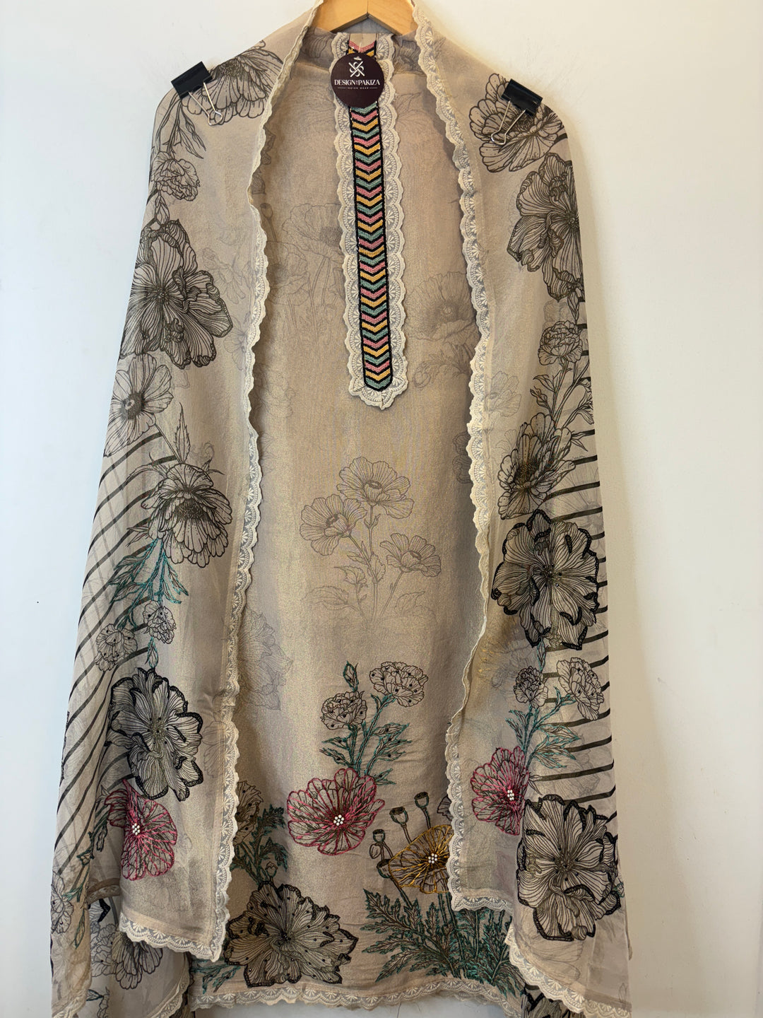Raniya – Printed Tissue Suit with Embroidery Highlights