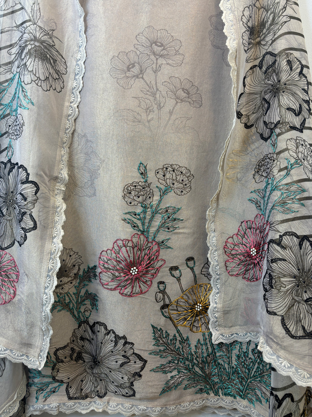 Raniya – Printed Tissue Suit with Embroidery Highlights