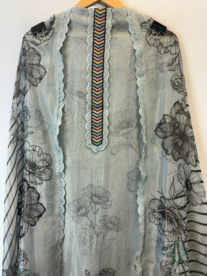 Raniya – Printed Tissue Suit with Embroidery Highlights