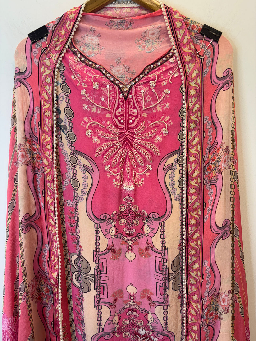 Zehra – Printed Crepe Suit with Handwork Highlights