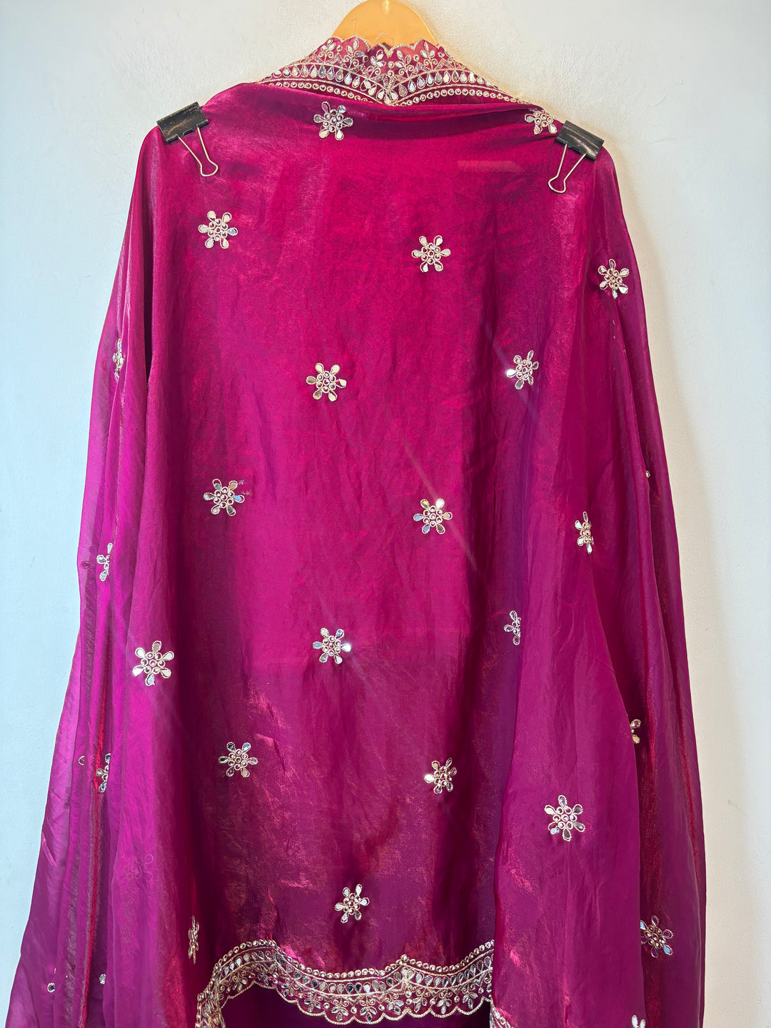 Glass Organza Mirror &amp; Stone Work Ensemble DBPZZ03
