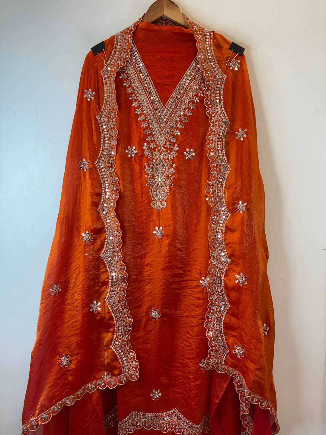 Glass Organza Mirror &amp; Stone Work Ensemble DBPZZ02