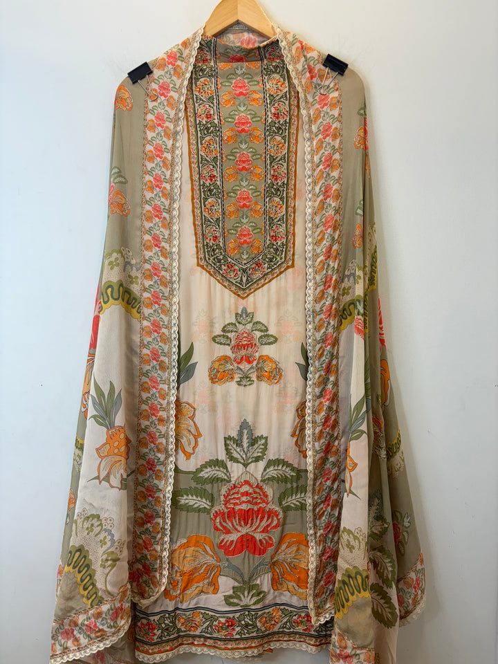 Samira – Printed Crepe Suit with Aari Work