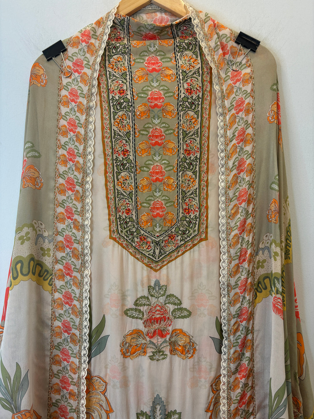 Samira – Printed Crepe Suit with Aari Work