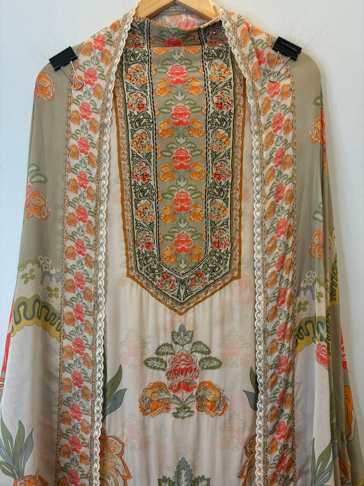 Samira – Printed Crepe Suit with Aari Work
