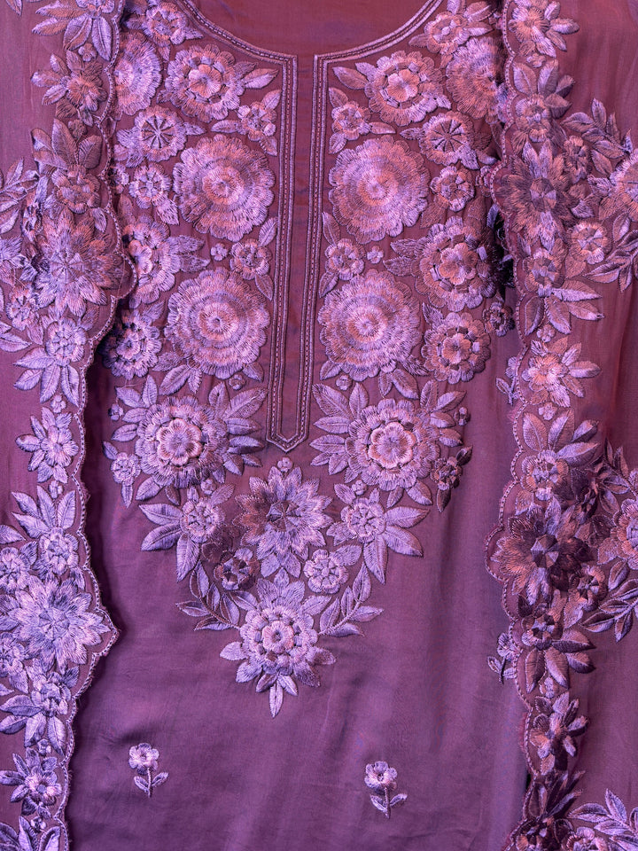 Amaira – Satin Organza Parsi Embroidered Ensemble DBPYF03