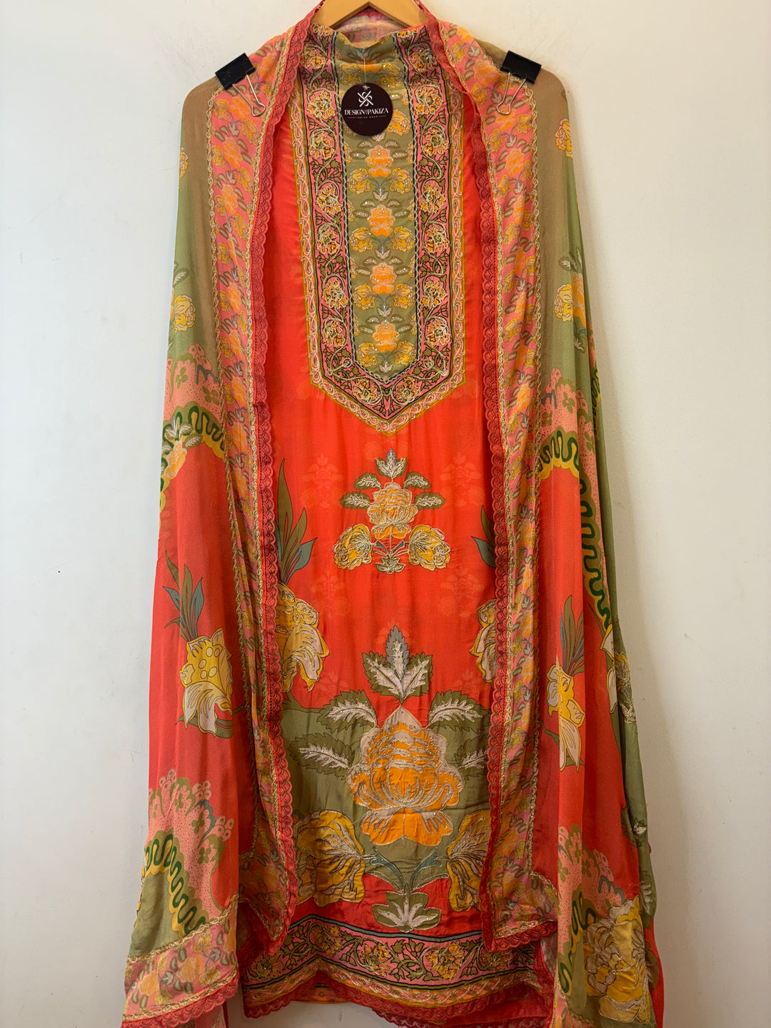 Samira – Printed Crepe Suit with Aari Work