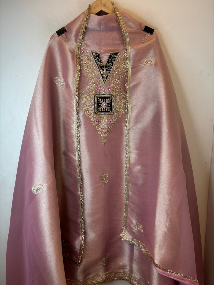 Zarmina – Giraffe Tissue Pearl &amp; Dabka Embellished Ensemble DBPHG13