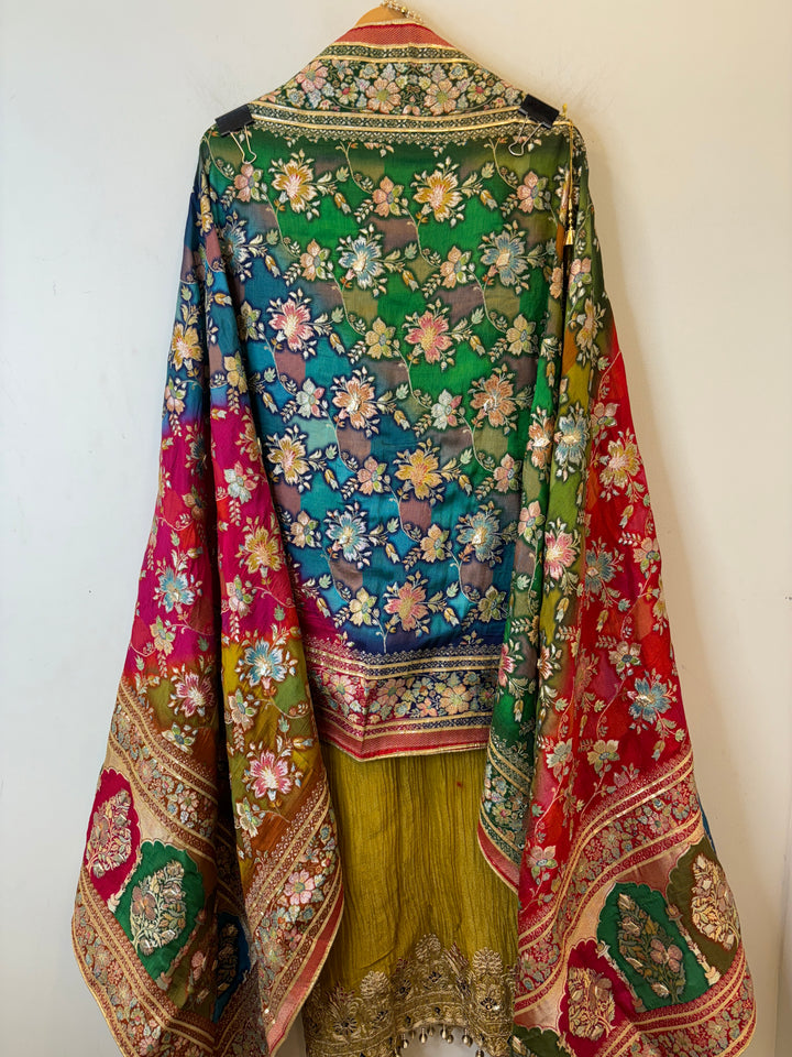 Saira – Crushed Tissue Suit with Banarasi Dupatta