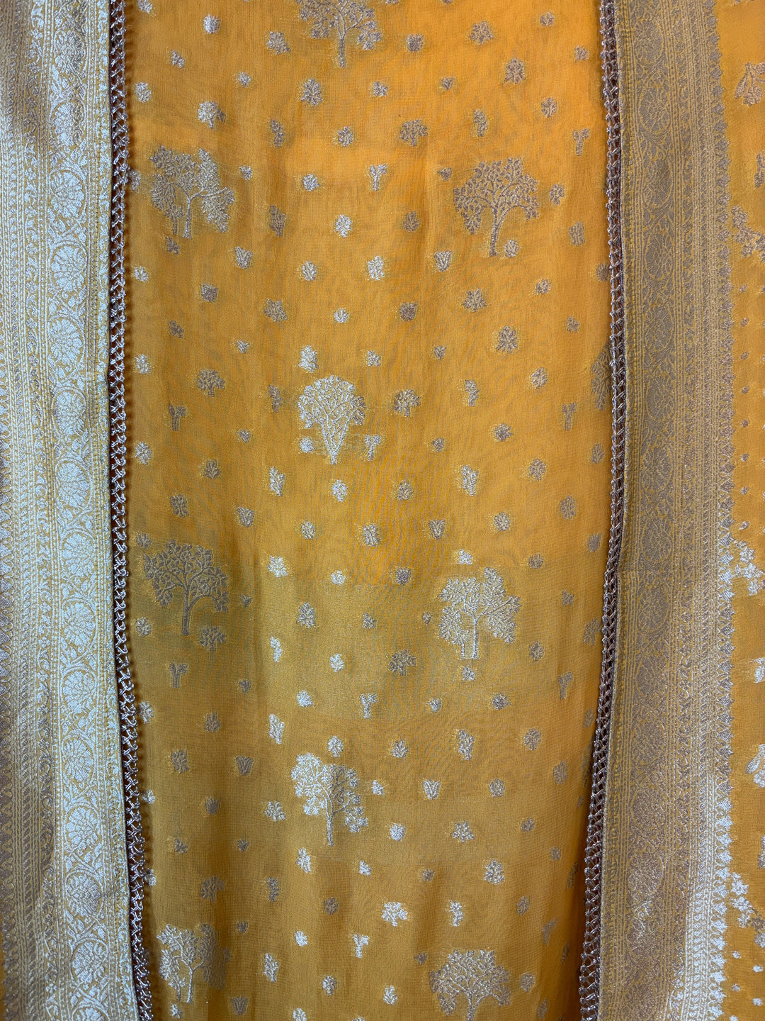 Zarika – Yellow Khadi Georgette Banarasi Woven Ensemble