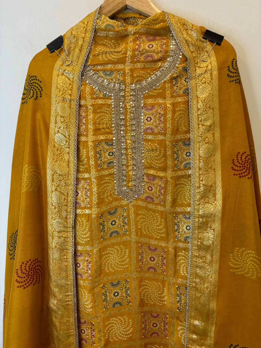Hira – Bandhani Gharchola Dola Silk Suit
