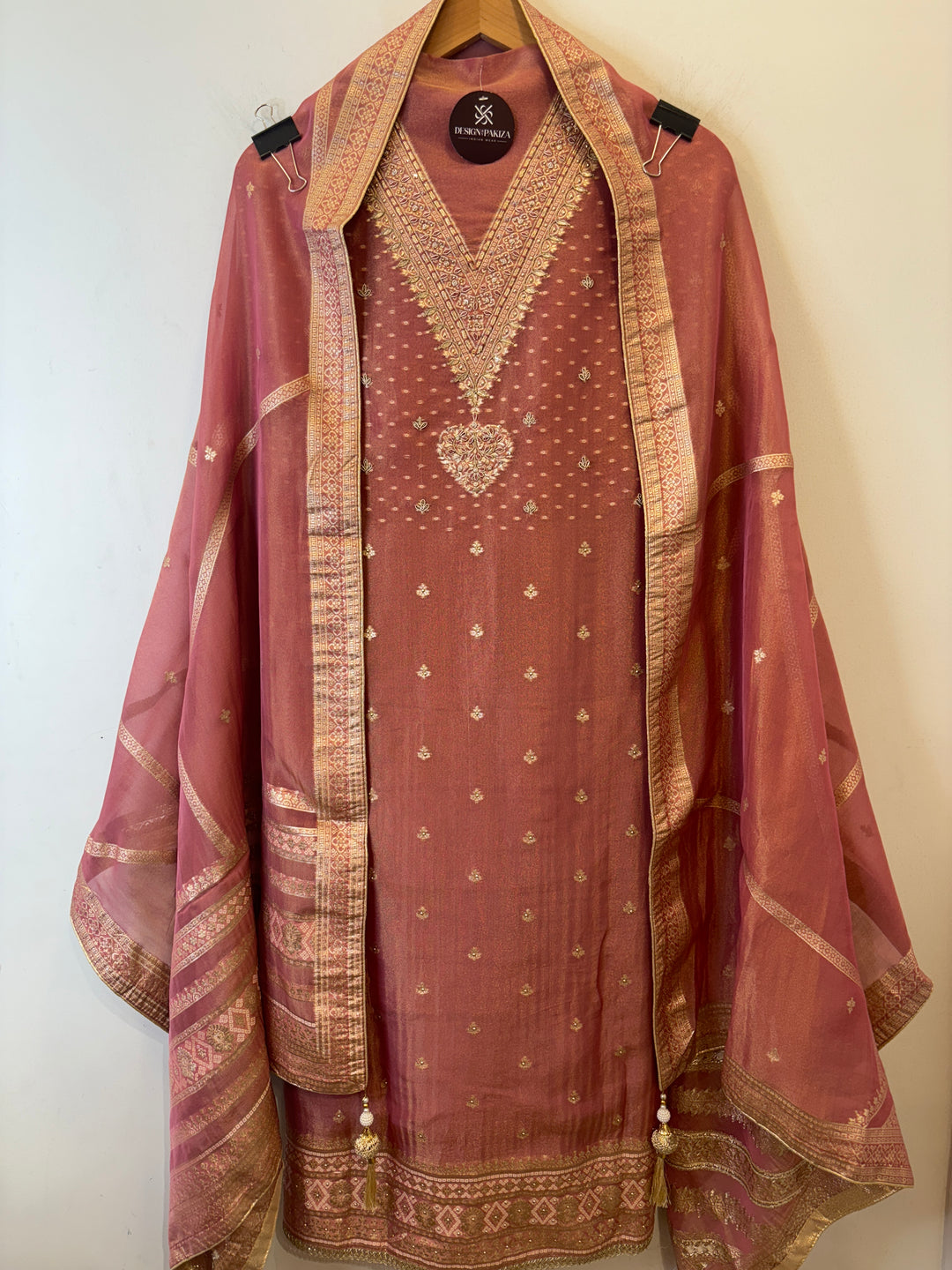 Rimaya – Banarasi Tissue Suit with Dabka &amp; Dori Work