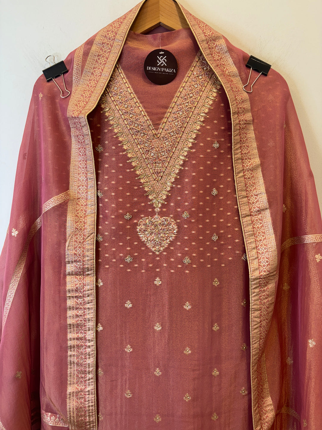 Rimaya – Banarasi Tissue Suit with Dabka &amp; Dori Work