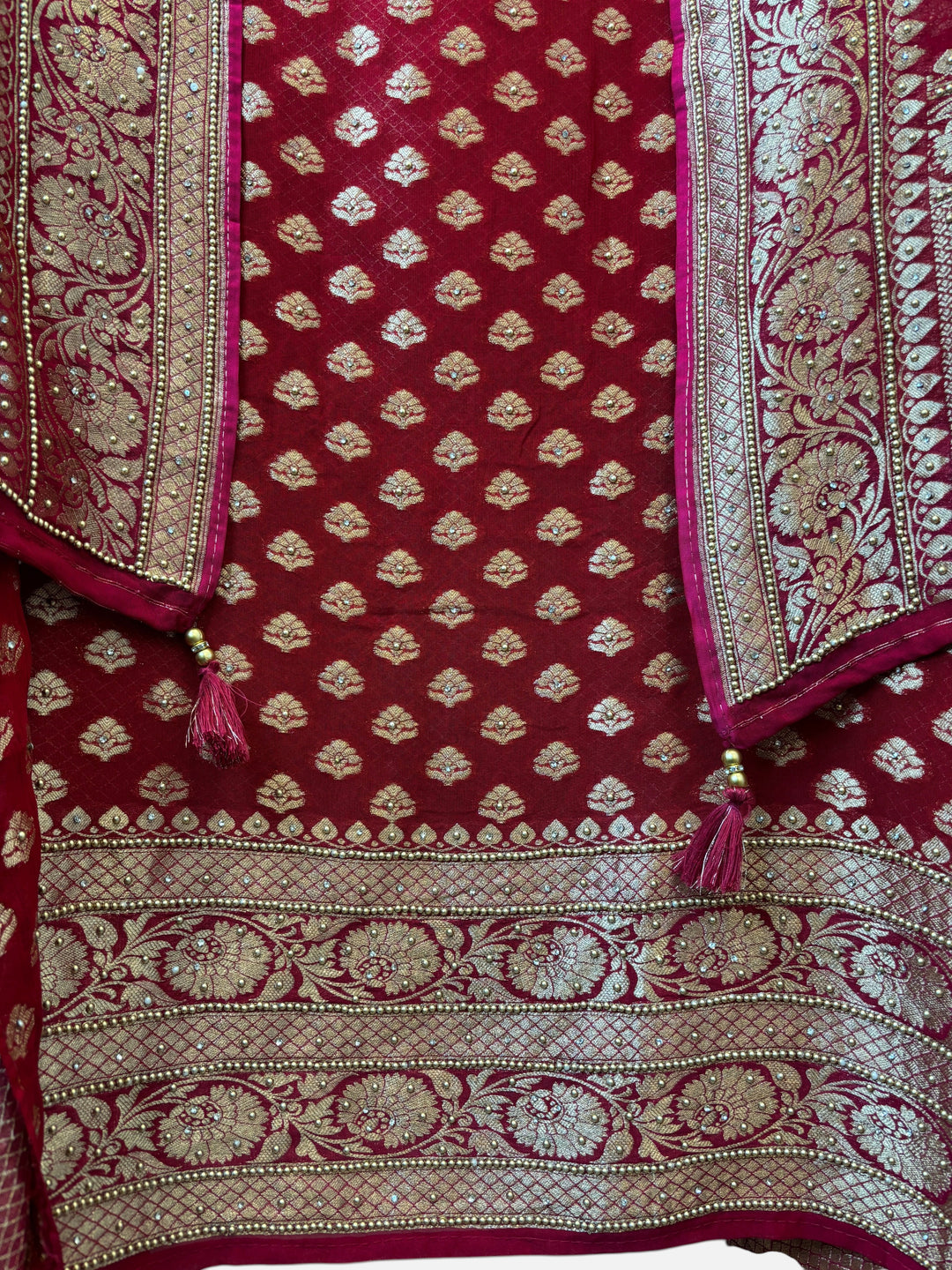 Meher – Pure Khadi Georgette Multi-Gold Suit DBPMN126