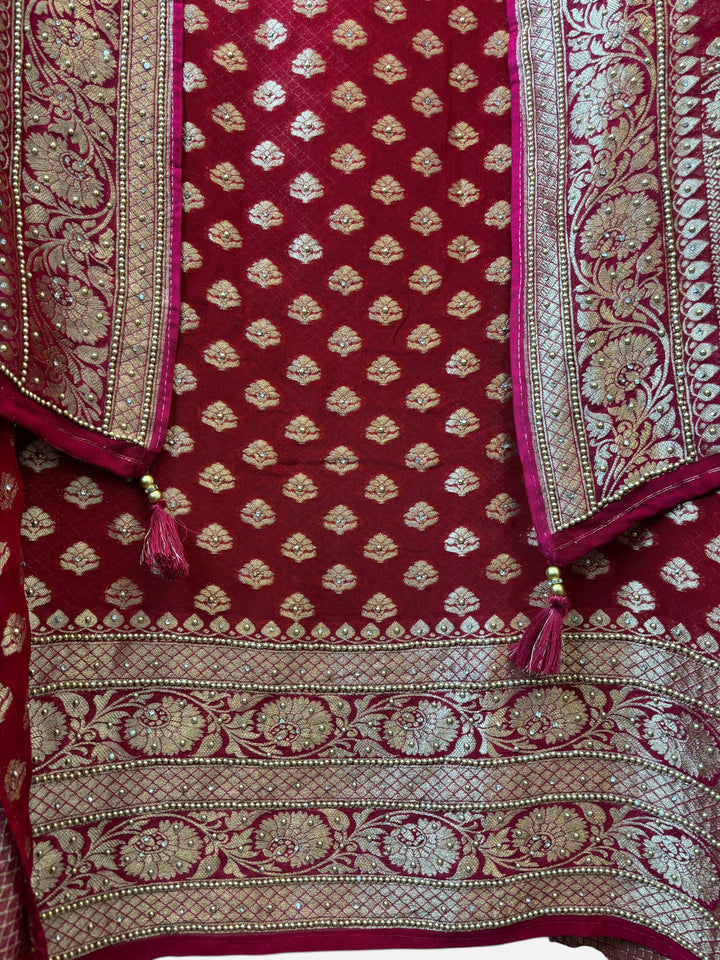 Meher – Pure Khadi Georgette Multi-Gold Suit DBPMN126