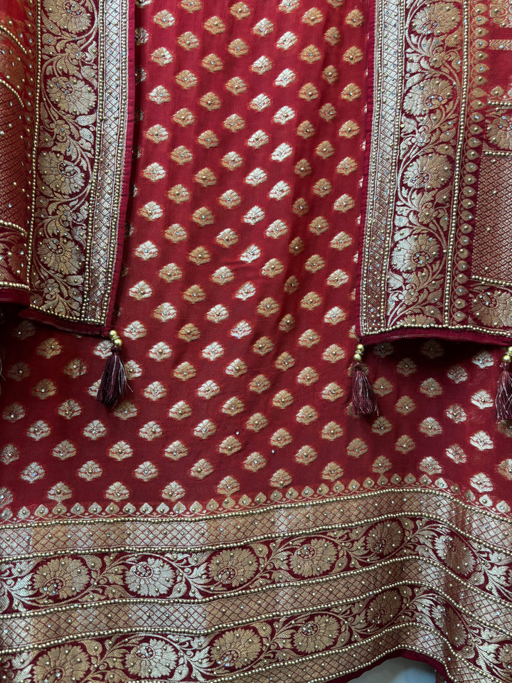 Meher – Pure Khadi Georgette Multi-Gold Suit DBPMN121