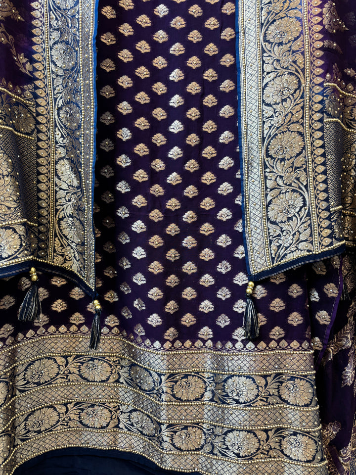 Meher – Pure Khadi Georgette Multi-Gold Suit DBPMN124