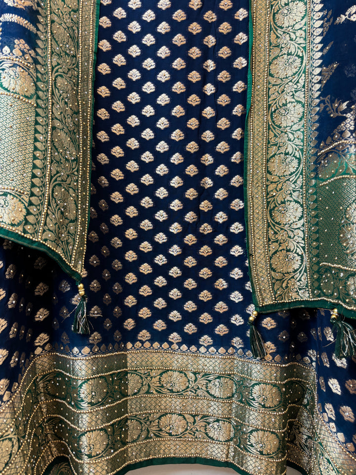 Meher – Pure Khadi Georgette Multi-Gold Suit DBPMN123