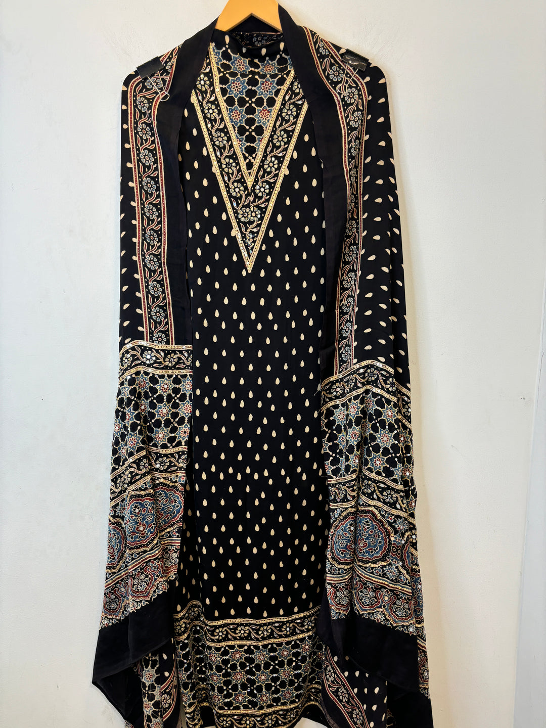 Ajrak Print Modal Silk Set