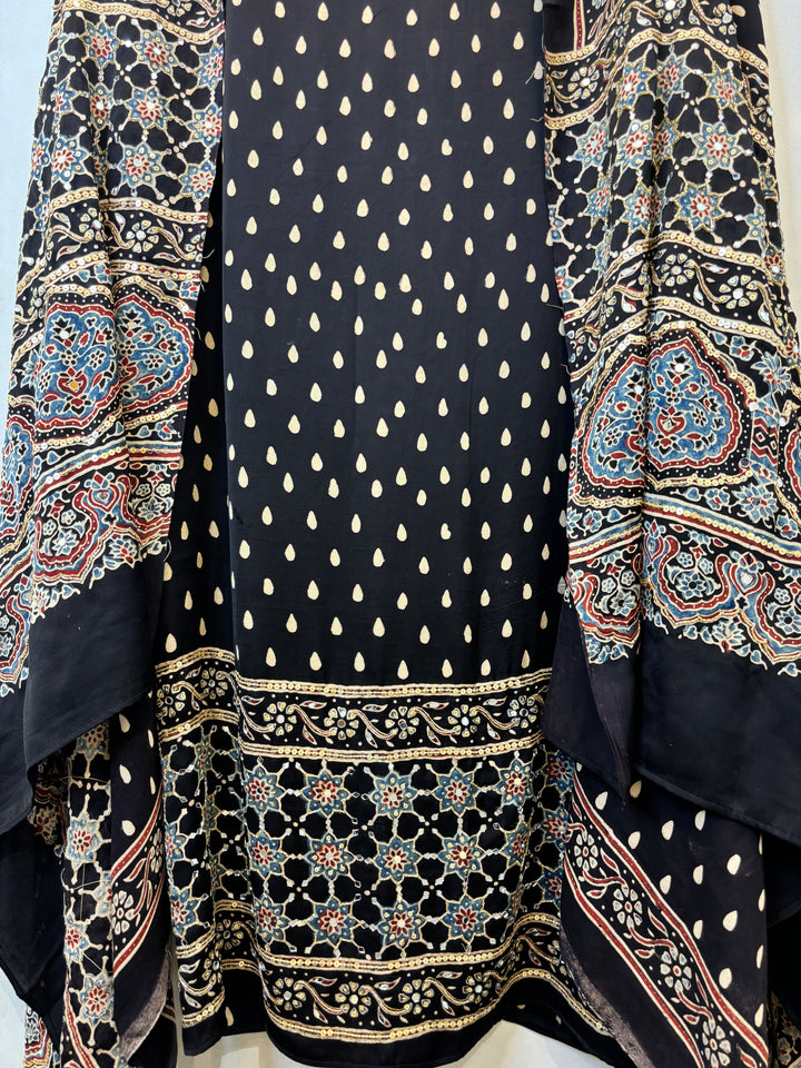 Ajrak Print Modal Silk Set