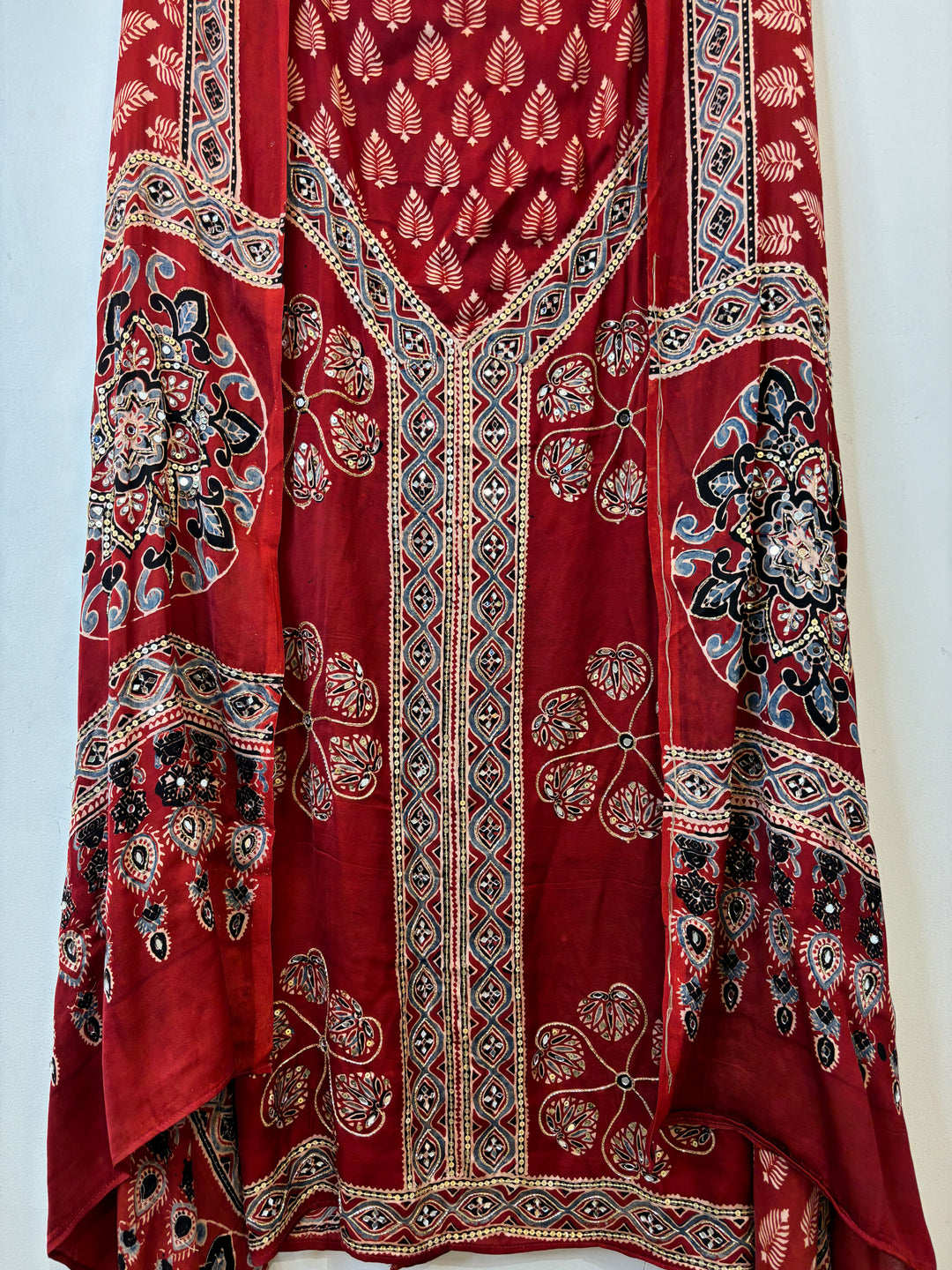 Ajrak Print Modal Silk Set