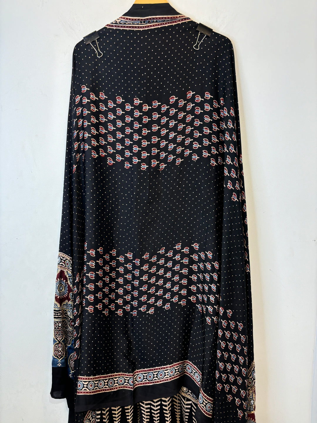 Black Ajrak Print Modal Silk Set